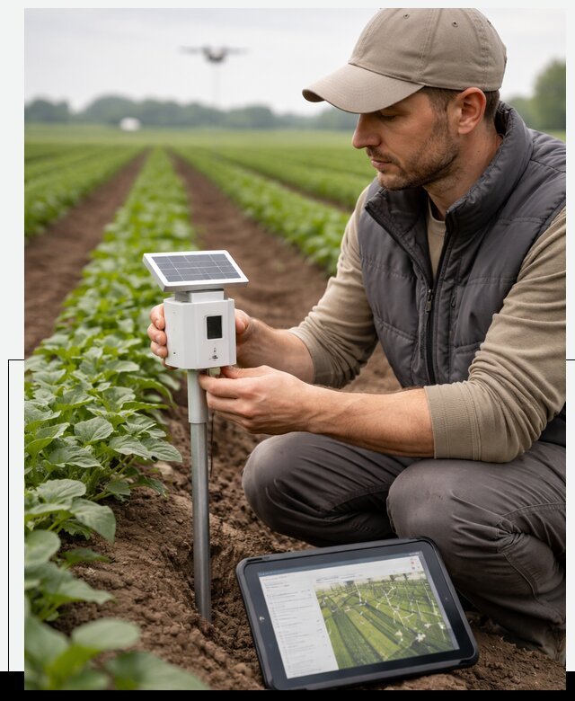 IoT мониторинг сельскохозяйственных полей и контроля в Аксае